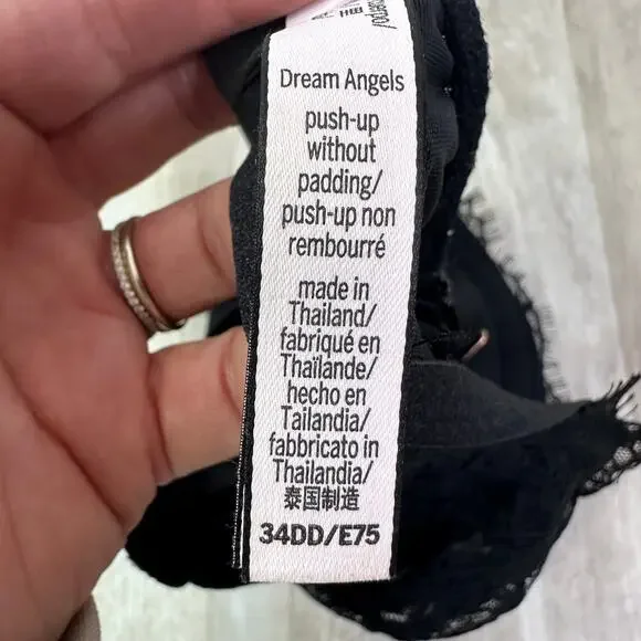 Victoria’s Secret Black Lace Dream Angels push-up without padding Size 34DD - Picture 5 of 5